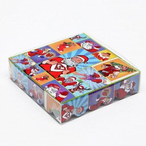 Коробочка для печенья "Pop-art новогодние супергерои", 12 х 12 х 3 см