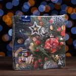 Новогодние салфетки бумажные Перышко Prestige 33х33 &quot;Праздничная ночь&quot; 3сл 20л.