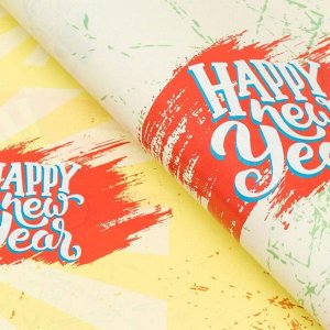 Бумага упаковочная  глянцевая "Врывайся в Новый год!", двусторонняя, 70 х 100 см,