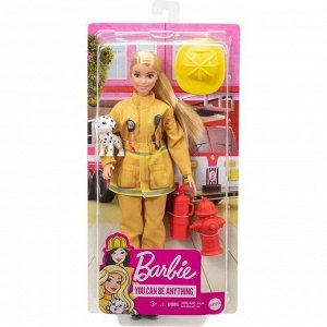 Кукла Барби «Пожарный» в пожарной форме и с тематическими аксессуарами