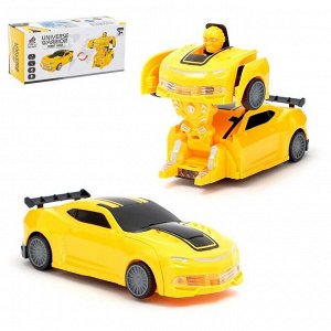 Робот с трансформацией «Автобот», световые и звуковые эффекты, работает от батареек, цвет жёлтый