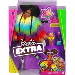 Кукла Барби «Экстра» в радужном пальто