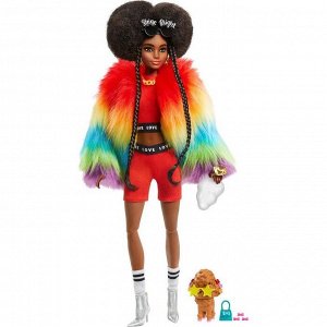 Кукла Барби «Экстра» в радужном пальто