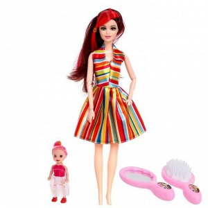 Кукла-модель шарнирная «Кэтрин» с платьями, малышкой и аксессуарами