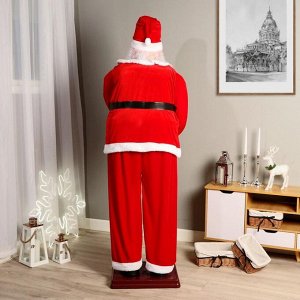 Дед Мороз "В красном костюме, с ремешком, с саксофоном" двигается, 180 см