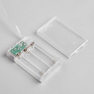 Гирлянда «Нить» 5 м роса, IP20, зелёная нить, 50 LED, 2 режима, батарейки AAх3 (нет в комплекте), свечение мульти
