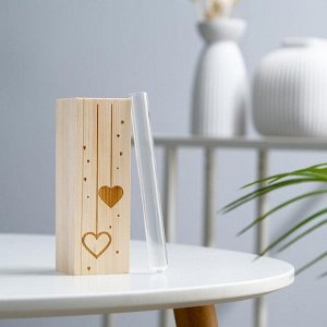 Ящик деревянный с колбой "Сердце" гравировка с одной стороны