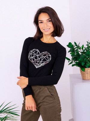 Кофта женская Сердце(черная) распродажа