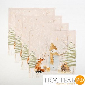 Набор столовый Этель "Christmas forest" скатерть 150*110 +/-2см с ГМВО, салф.40х40см - 4шт, 5072935