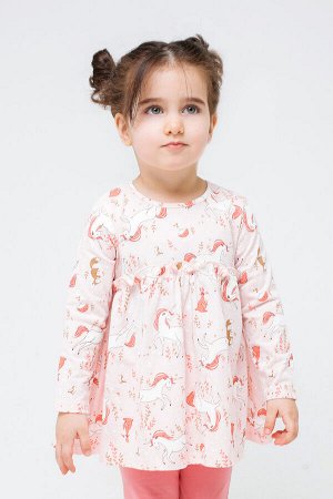 Платье (туника) для девочки Crockid КР 5727 светло-розовый, лесные истории к301