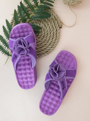 Обувь женская 37-38 размер розовые пляжная «Массажные» "Flower"