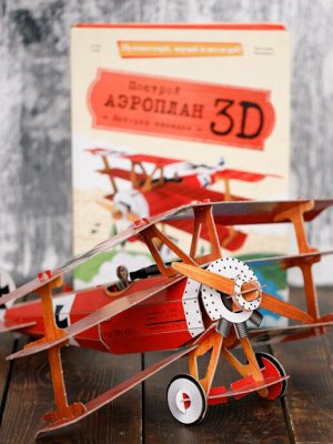 Конструктор картонный 3D + книга. Аэроплан. Серия Путешествуй, изучай и исследуй! ГЕОДОМ