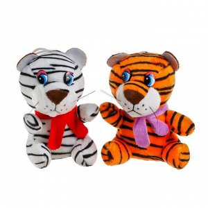 Мягкая игрушка «Тигр в шарфе», на подвесе, 11 см, цвета МИКС