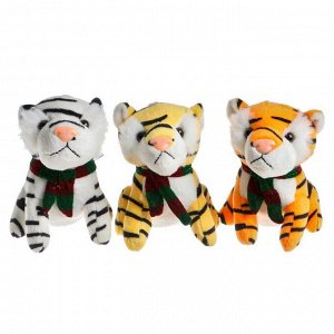 Мягкая игрушка «Тигр в шарфе», на присоске, 11 см, цвета МИКС