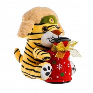 Мягкая игрушка-копилка «Тигр в шапке», 16 см, цвета МИКС