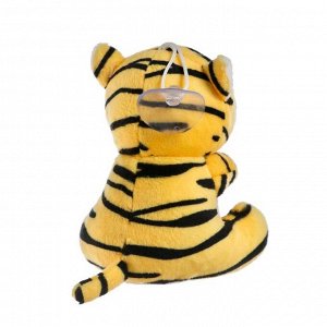 1 TOY Мягкая игрушка «Тигр с подарком», 11 см, на присоске, цвета МИКС