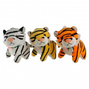 Мягкая игрушка «Тигр с цветком», 12 см, на присоске, цвета МИКС