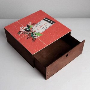 Ящик деревянный «Посылка», 25 ? 25 ? 10 см