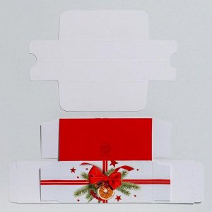 Коробочка для макарун «Подарок» 12 х 5,5 х 5,5 см.