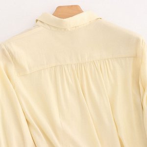 Женская укороченная блуза с длинным рукавом, цвет абрикосовый