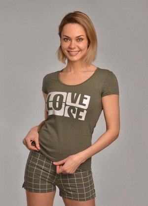 Комплект с шортами "LOVE IS" (серый №3)
