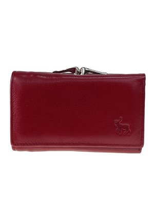 Женский кожаный кошелёк с фермуаром, цвет бордовый