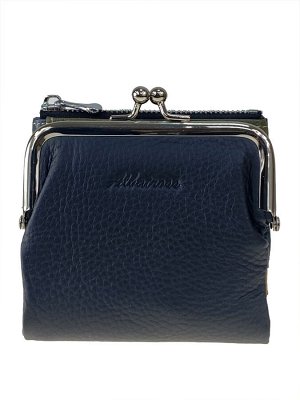 Кожаный женский кошелёк с фермуаром, цвет чёрный