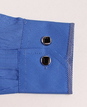 Синяя школьная рубашка в полоску 29913-ПМ21