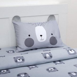 Постельное белье 1,5 сп Gray bear 143х215 см, 150х214 см, 50х70 см -1 шт