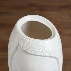 Ваза напольная "Лицо", белая, матовая, керамика, 42 см