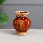 Ваза &quot;Полянка&quot;, коричневая, высота от 8,5 см до 10 см, микс, керамика