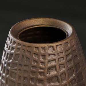 Ваза напольная "Макраме", коричневая, керамика, 40 см