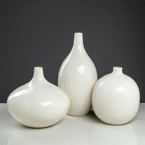 Набор ваз керамических "Агия", цвет белый, 24/33/41 см