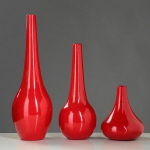 Набор ваз "Мирта", цвет красный, 48.5/38.5/ 21.5 см, керамика