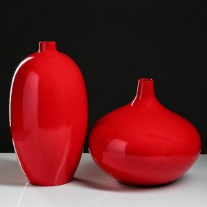Набор ваз керамических "Фантазия", цвет красный, 33/25 см