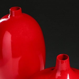 Набор ваз "Фантазия", цвет красный, 33/25 см, керамика