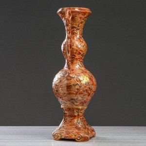 Ваза напольная "Лоза", под малахит, коричневая, керамика, 76 см