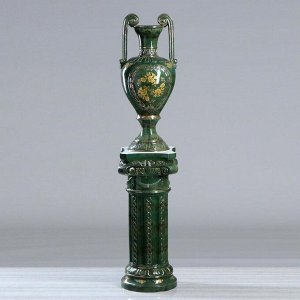 Ваза напольная "Афина" колонна, зелёный малахит, 160см, керамика