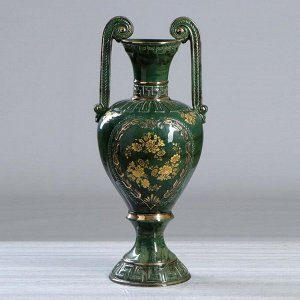 Ваза напольная "Афина" колонна, зелёный малахит, 160см, керамика