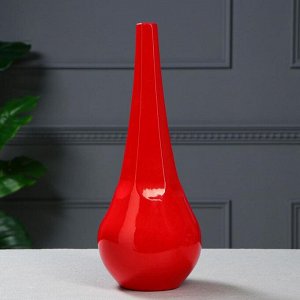 Ваза напольная "Гибискус", цвет красный, 43 см, керамика