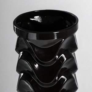 Ваза напольная "Мадиган", чёрная, 40 см, керамика
