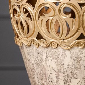 Ваза керамическая "Акирия", напольная, сквозная резка, золото, гранит, 91 см