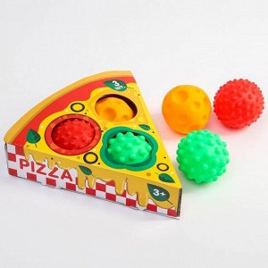 Подарочный набор развивающиx, массажныx мячиков «Пицца», 3 шт