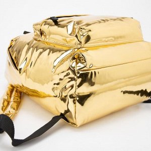 Рюкзак молодёжный, отдел на молнии, наружный карман, цвет золотистый