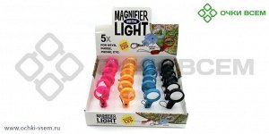 Лупа Magnifier Набор луп-брелок с подсветкой d30мм 5х (24шт)