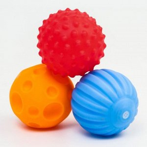 Подарочный набор развивающих массажных мячиков «Снеговичок», 3 шт.