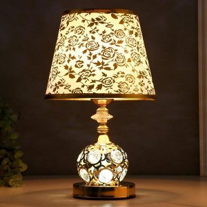 Лампа настольная с подсветкой LED 58081/1 E27 40Вт золото 20,5х20,5х35,5см