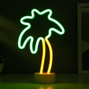 Ночник "Пальма" LED (зеленый,желтый) USB белый 8Х19Х28,5 см