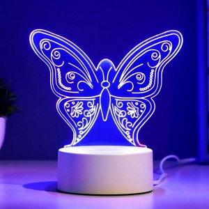 Светильник "Бабочка" LED RGB от сети 9,5х15х16см