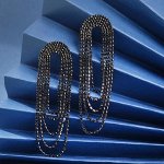 Серьги висячие со стразами &quot;Мэджик&quot; средние, цвет чёрный, L=10